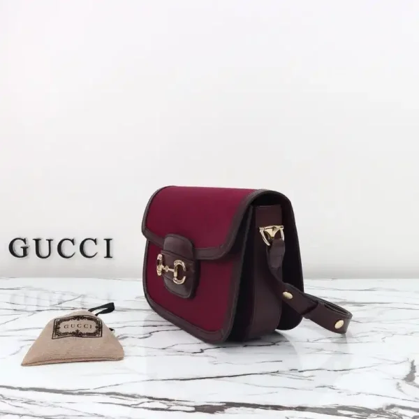 Gucci  G 1955 Horsebit Red Denim - Image 5
