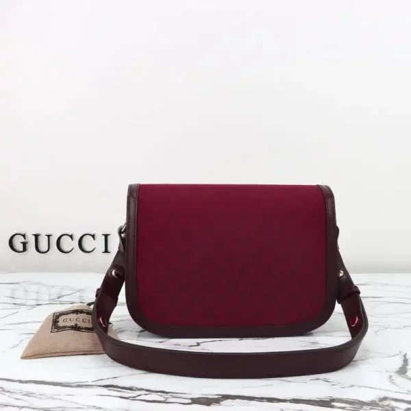 Gucci  G 1955 Horsebit Red Denim - Image 6