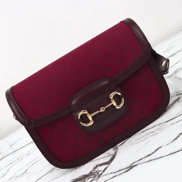 Gucci  G 1955 Horsebit Red Denim - Image 9