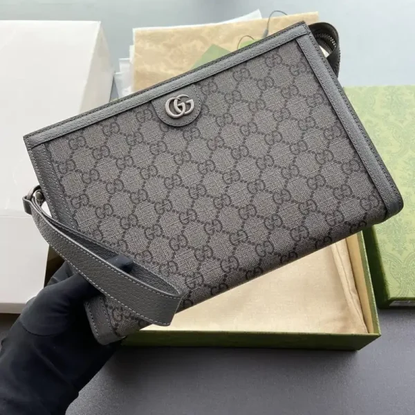 Gucci  G Ophidia Clutch Grey - Image 7
