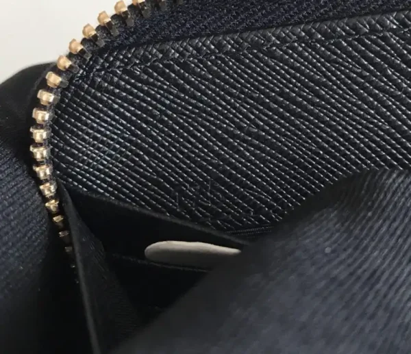 Prada Saffiano Long Zipper Wallet Black - Image 3