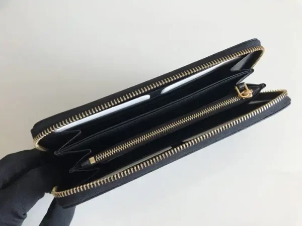 Prada Saffiano Long Zipper Wallet Black - Image 4