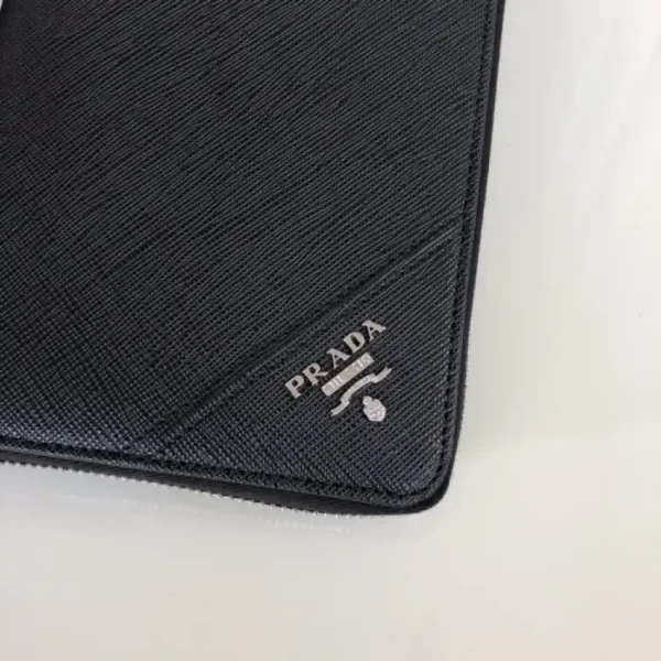 Prada Saffiano Long Wallet Black Silver - Image 3