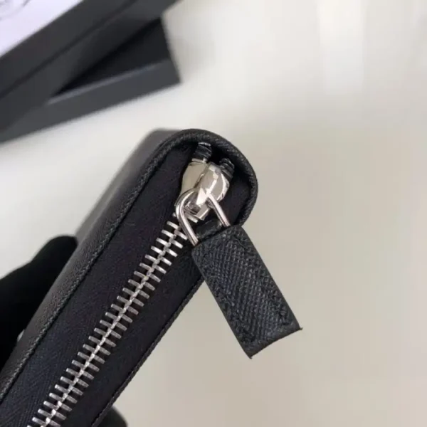 Prada Saffiano Long Wallet Black Silver - Image 4