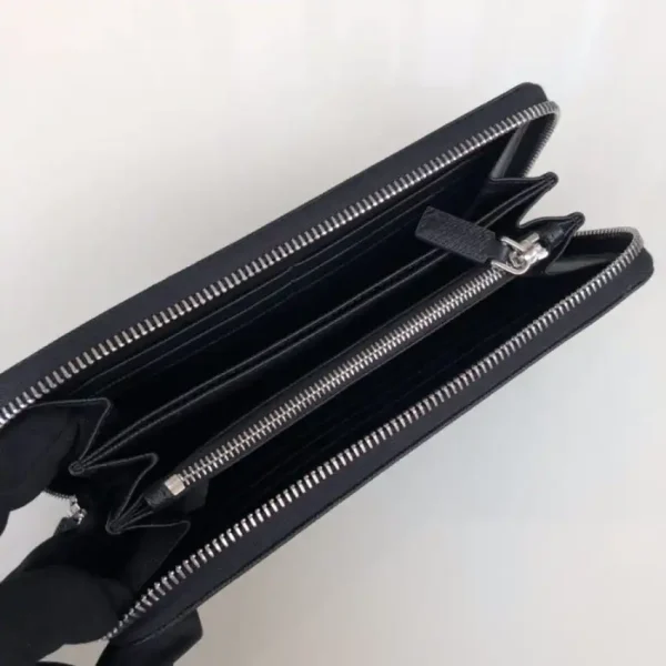 Prada Saffiano Long Wallet Black Silver - Image 5