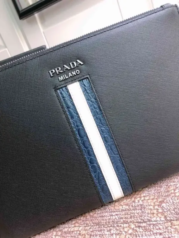 Prada Large Pouch White Line - Image 3