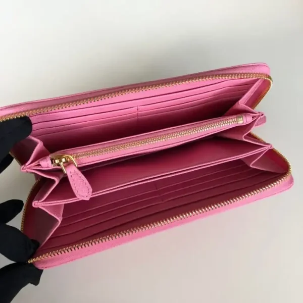 Prada Saffiano Long Zipper Wallet Pink - Image 4