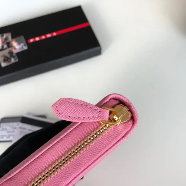 Prada Saffiano Long Zipper Wallet Pink - Image 5