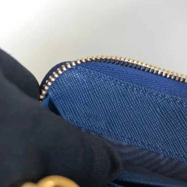 Prada Saffiano Long Zipper Wallet Blue - Image 8