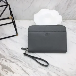 Prada Saffiano New Pouch Grey