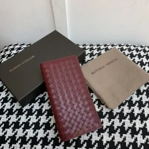 Bottega Veneta Intrecciato Wallet Red