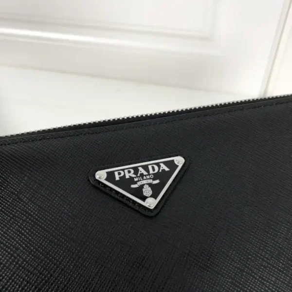 Prada Saffiano Pouch Silver - Image 4