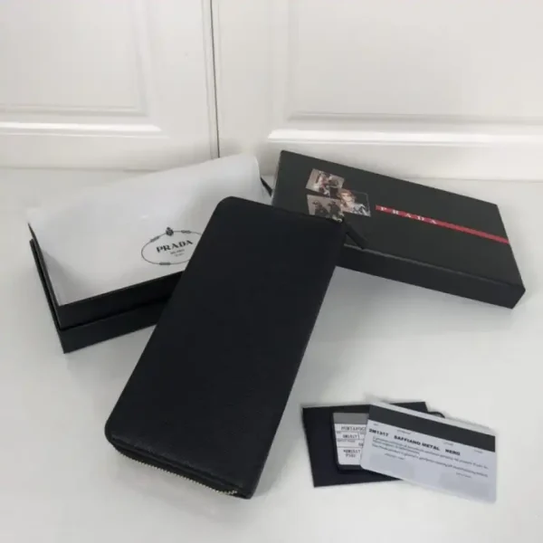 Prada Saffiano Long Wallet Black - Image 4
