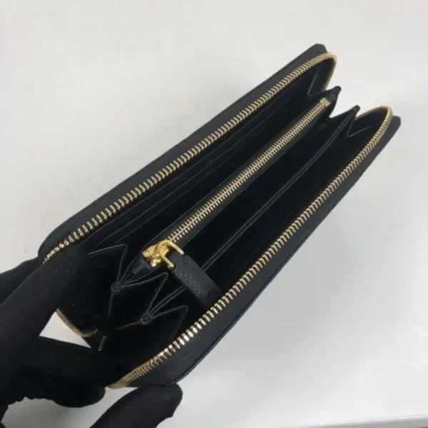 Prada Saffiano Long Wallet Black - Image 6