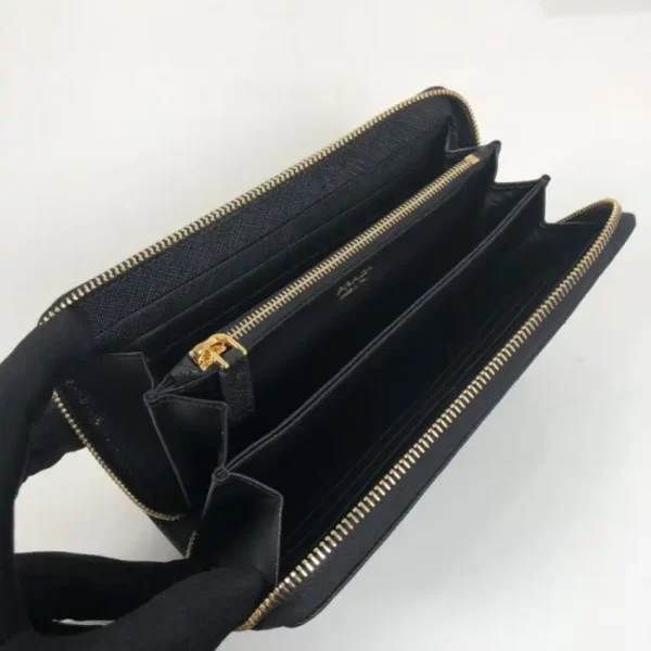 Prada Saffiano Long Wallet Black - Image 7