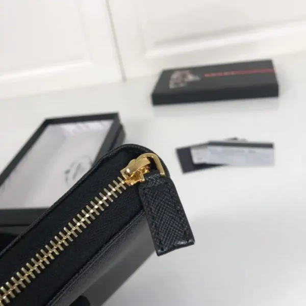 Prada Saffiano Long Wallet Black - Image 8