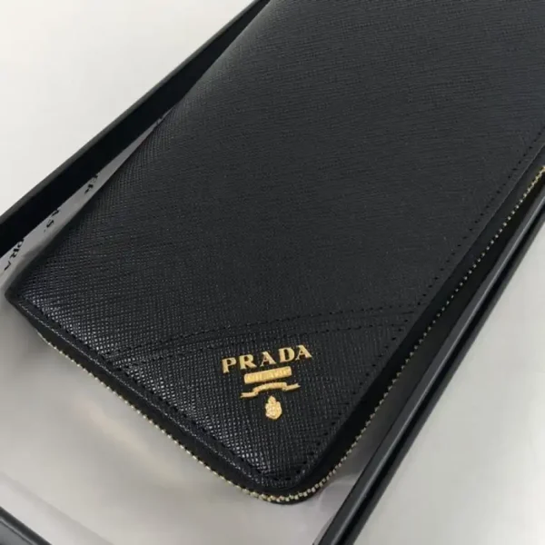 Prada Saffiano Long Wallet Black - Image 2