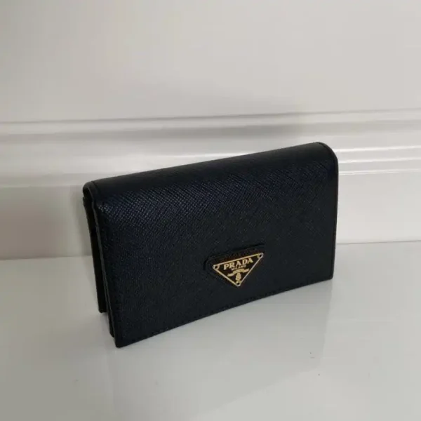 Prada Saffiano Wallet Black Silver - Image 5