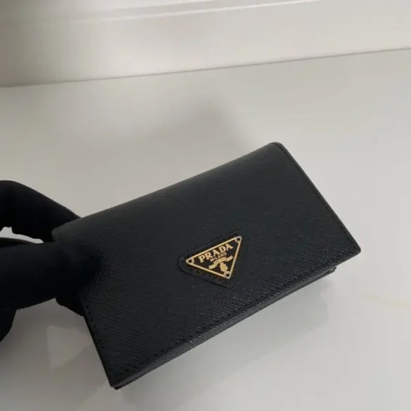 Prada Saffiano Wallet Black Silver - Image 6