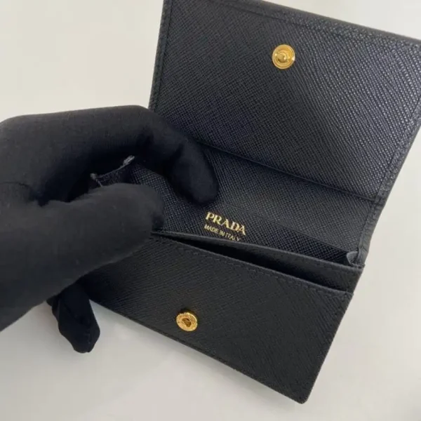Prada Saffiano Wallet Black Silver - Image 2