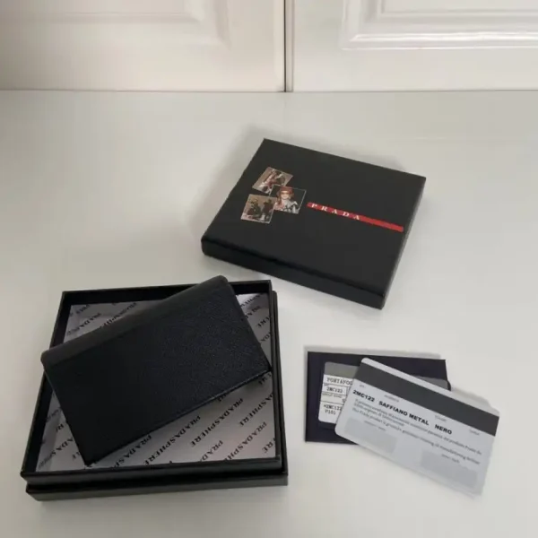 Prada Saffiano Wallet Black Silver - Image 9