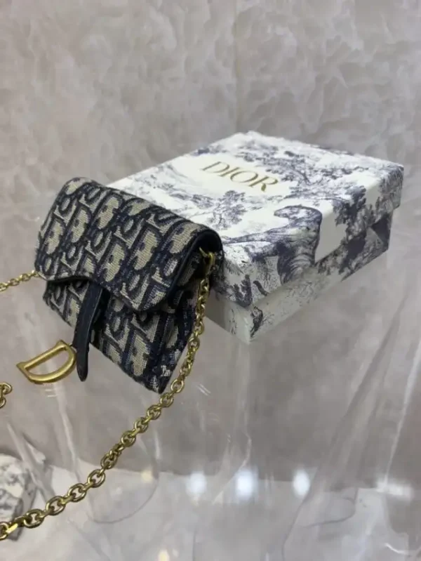 Dior Saddle Pouch with Chain - Image 5