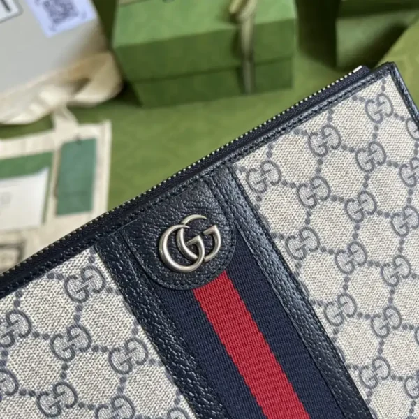 Gucci  Ophidia Web Clutch Blue - Image 4