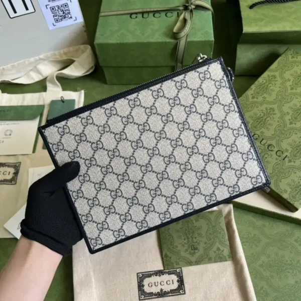 Gucci  Ophidia Web Clutch Blue - Image 5