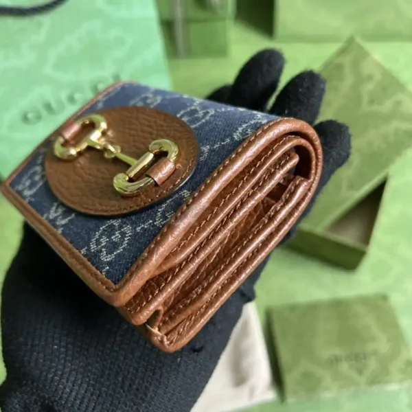 Gucci  Horsebit 1955 Wallet Denim Blue - Image 7
