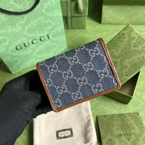 Gucci  Horsebit 1955 Wallet Denim Blue - Image 3