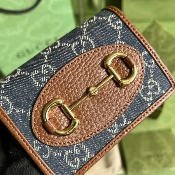 Gucci  Horsebit 1955 Wallet Denim Blue - Image 4