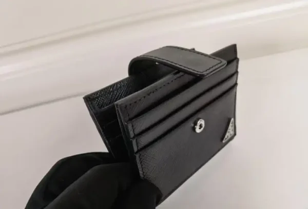 Prada Saffiano Two Fold  Compact Wallet - Image 6