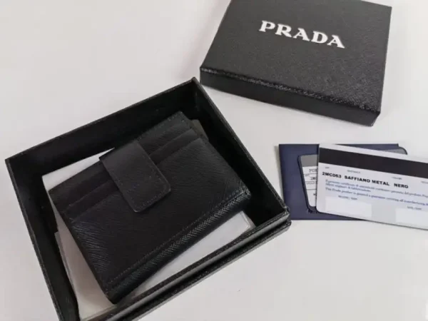 Prada Saffiano Two Fold Wallet Silver - Image 2