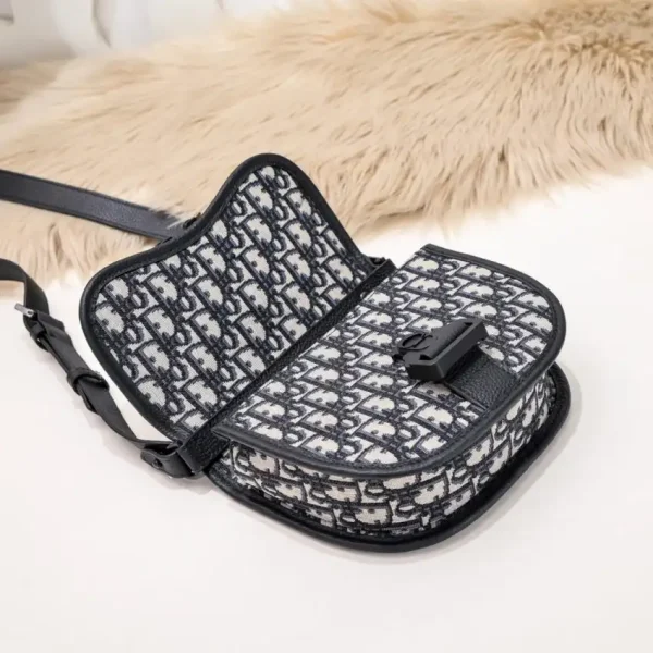 Dior Mini Gallop Bag with Strap White Canvas - Image 3