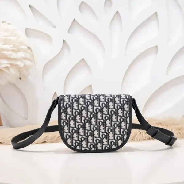 Dior Mini Gallop Bag with Strap White Canvas - Image 4