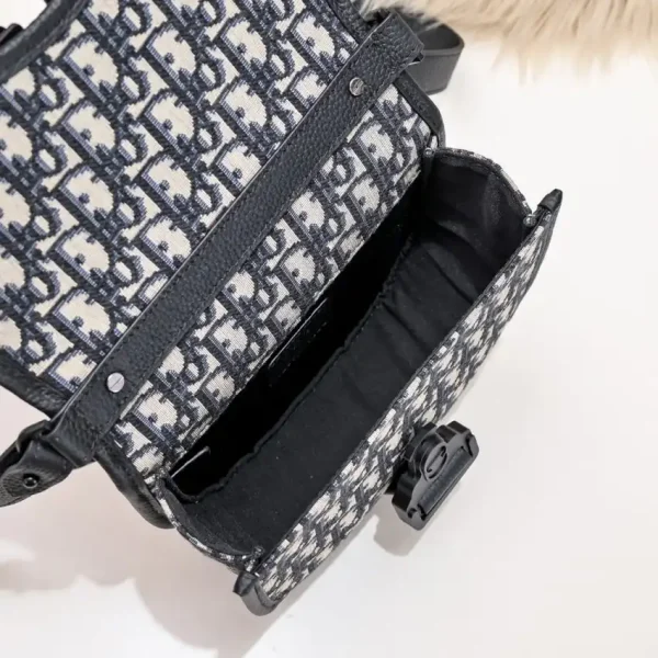Dior Mini Gallop Bag with Strap White Canvas - Image 6
