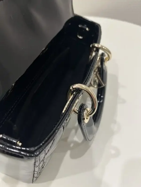Dior Lady D-Joy Bag  Patent Black - Image 2