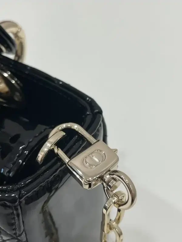 Dior Lady D-Joy Bag  Patent Black - Image 4