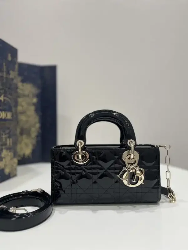 Dior Lady D-Joy Bag  Patent Black