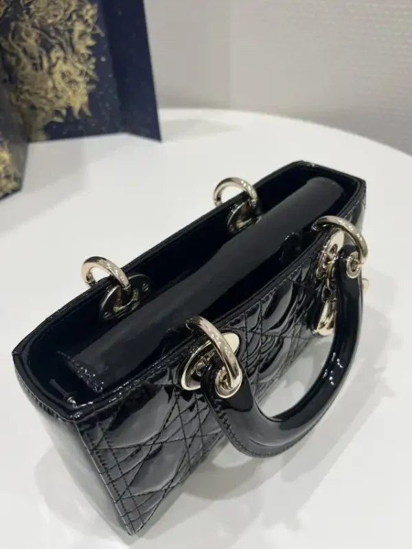 Dior Lady D-Joy Bag  Patent Black - Image 9
