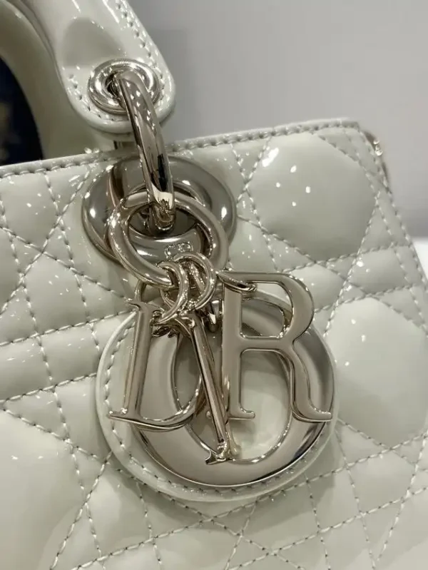 Dior Lady D-Joy Bag  White Patent - Image 4