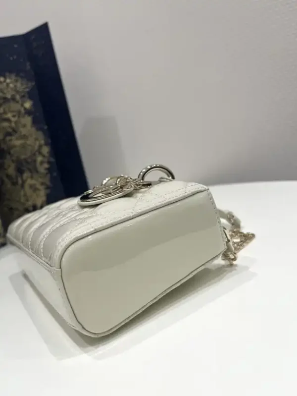 Dior Lady D-Joy Bag  White Patent - Image 5