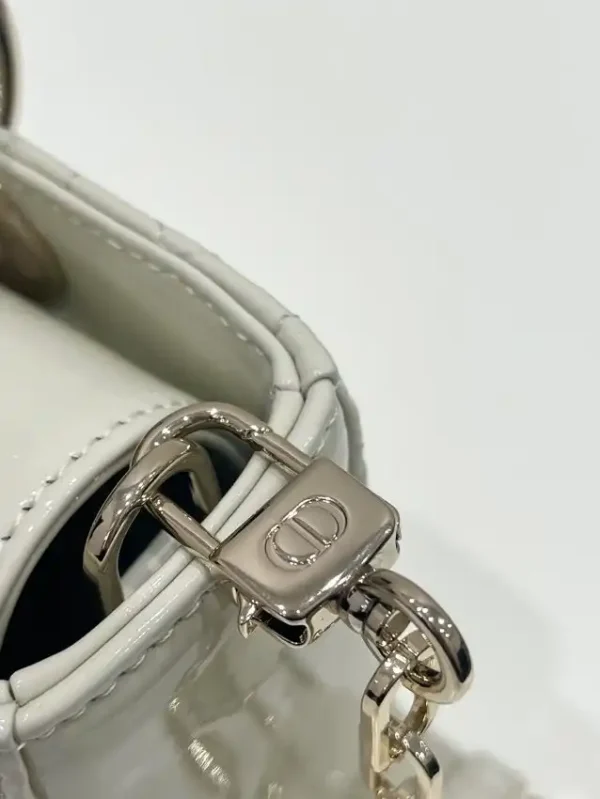Dior Lady D-Joy Bag  White Patent - Image 2
