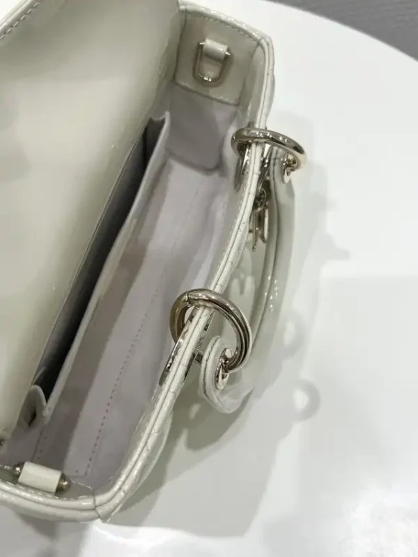 Dior Lady D-Joy Bag  White Patent - Image 6