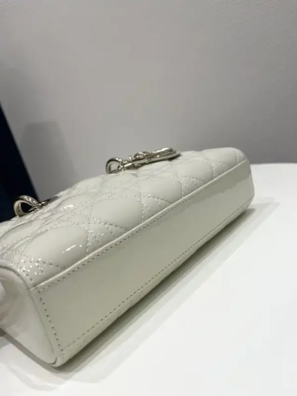 Dior Lady D-Joy Bag  White Patent - Image 7