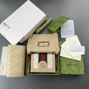 Gucci  Ophidia Compact  White Wallet