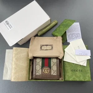 Gucci  Ophidia Compact  Brown Wallet