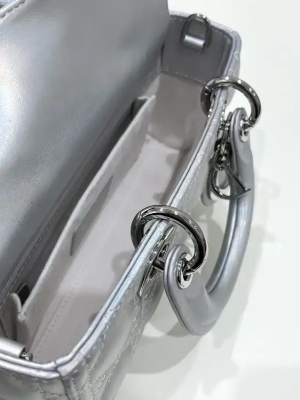 Dior Lady D-Joy Bag  Silver - Image 3