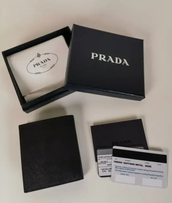 Prada Saffiano Short Wallet Golden - Image 2