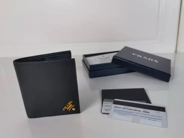 Prada Saffiano Short Wallet Golden - Image 8